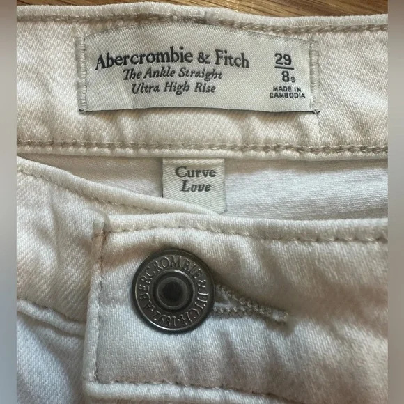 Abercrombie & Fitch Curve Love The Ankle Straight Ultra High Rise 29/8 SHORT - Picture 8 of 12